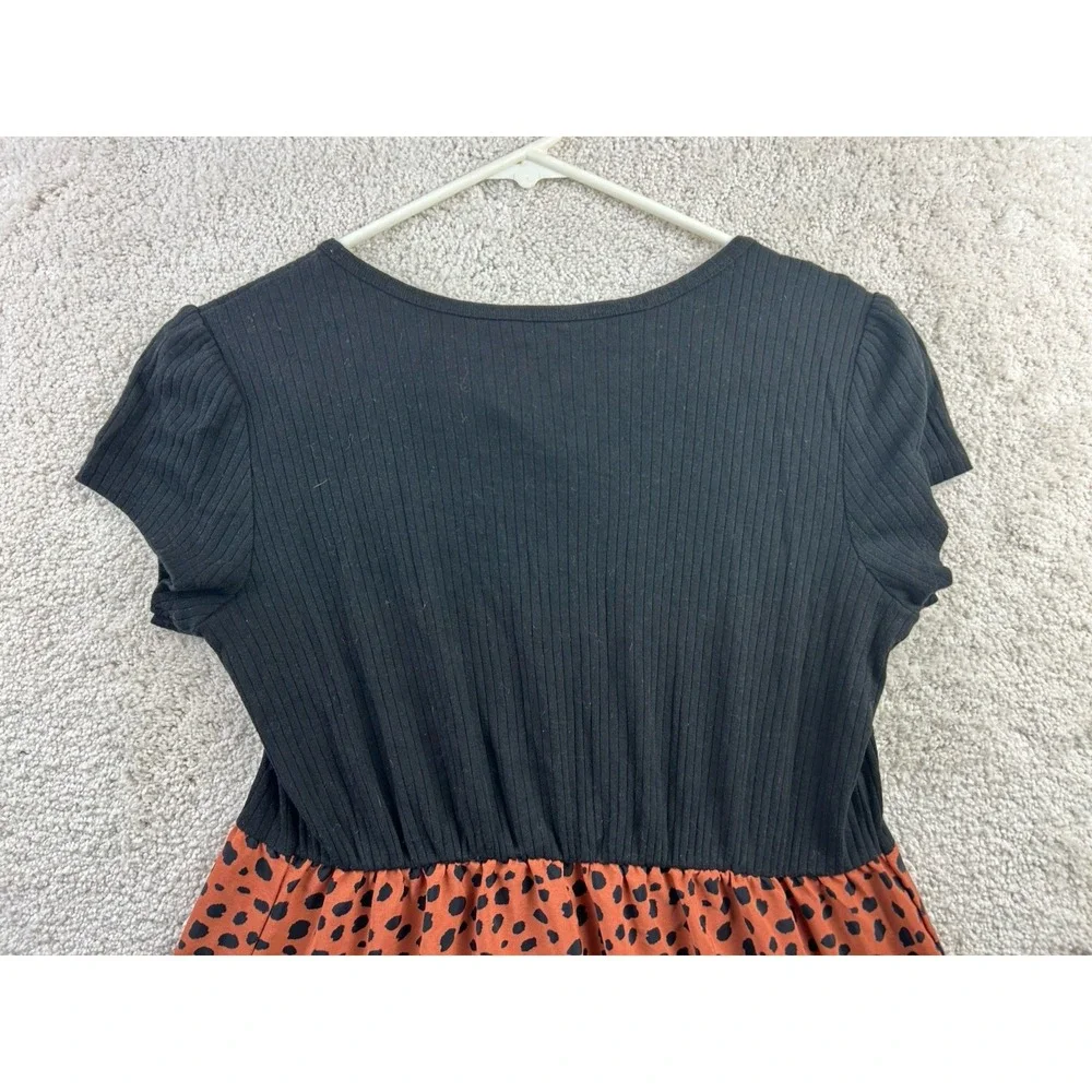 Wonder Nation Two-Tone‎ Tiered Short Sleeve Dress Black Girls XL (14-16)